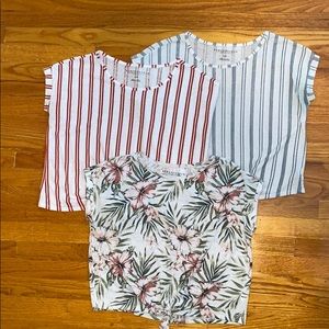 3 AERO tie-front blouses